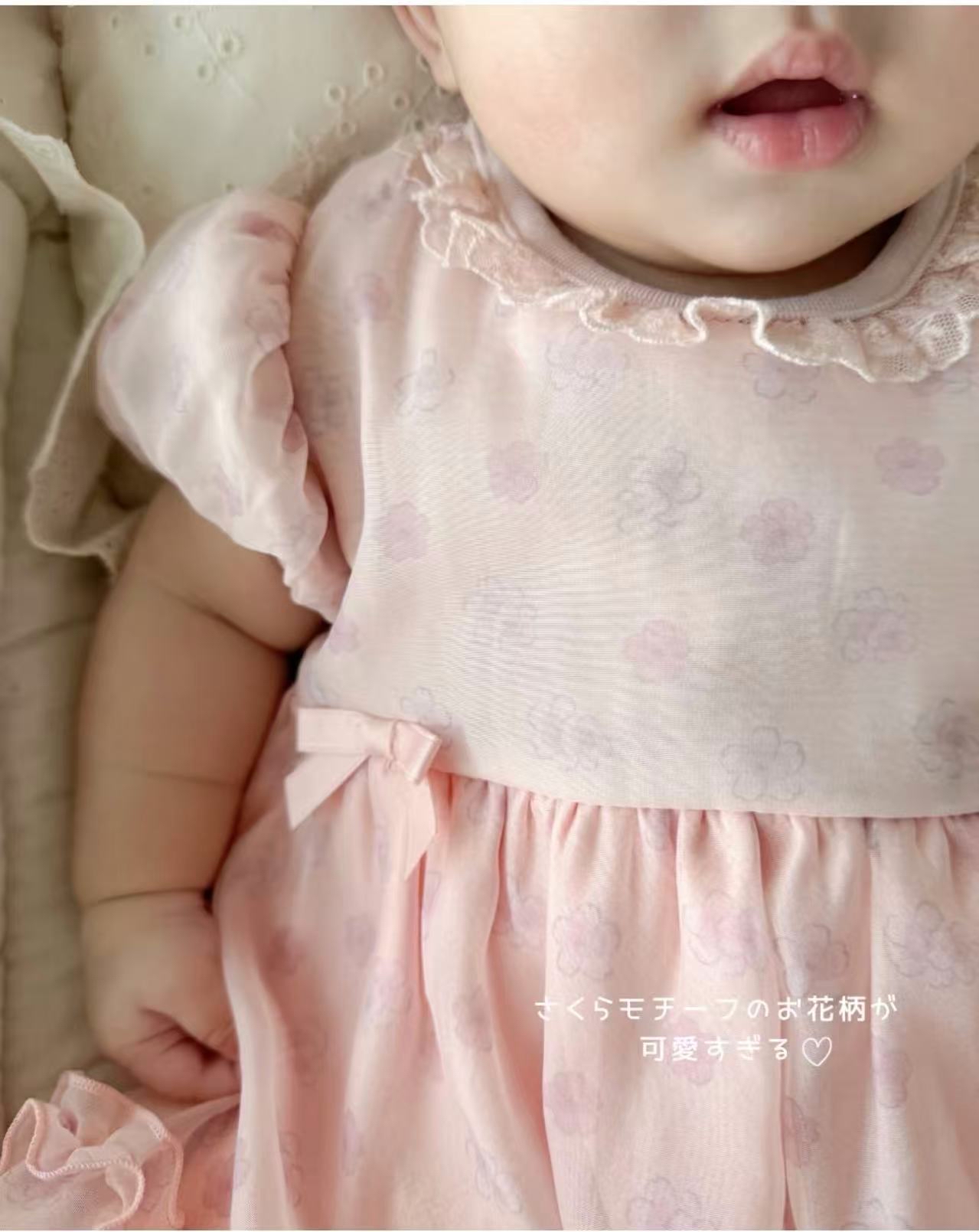 0601 原單粉色蝴蝶結連身裙