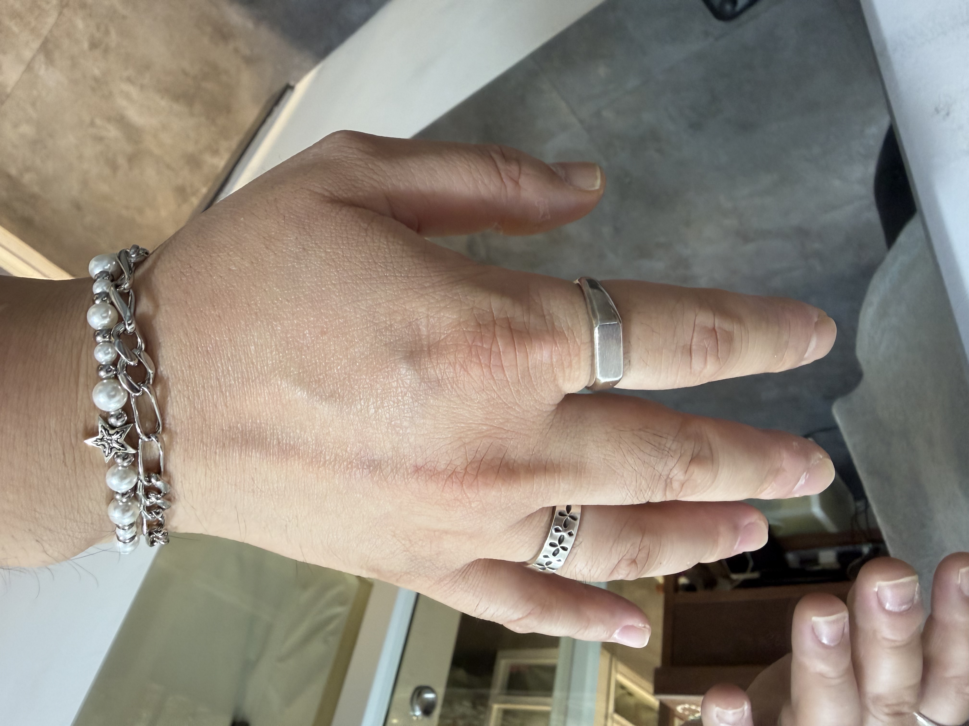 🇰🇷Designer Brand White Pearl Star Bracelet