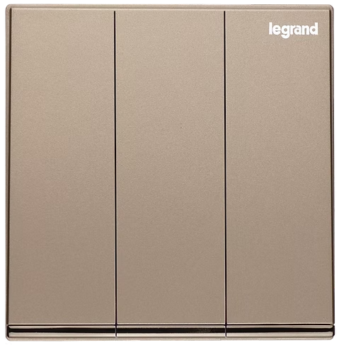 Legrand Galion 玫瑰金 3位單控 帶指示燈 開關掣