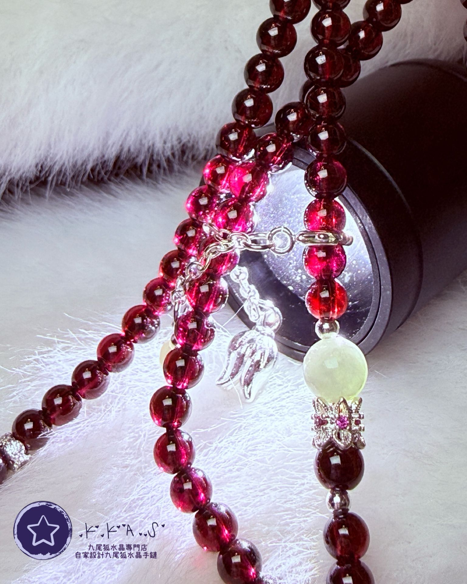 K00105 利賓納顏色 石榴石 - 頸鏈