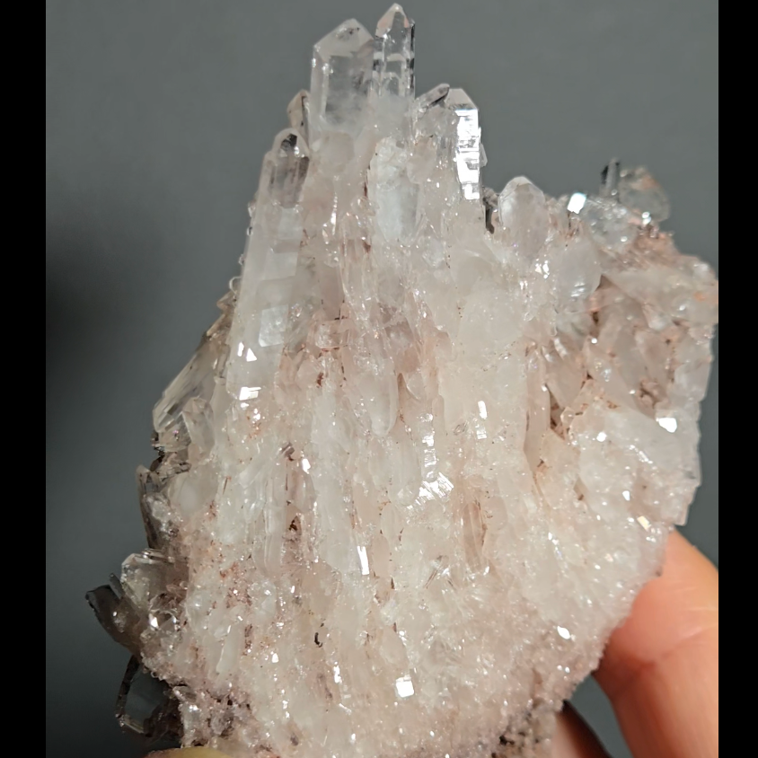 Pink Lemurian cluster with rainbows - LQ188