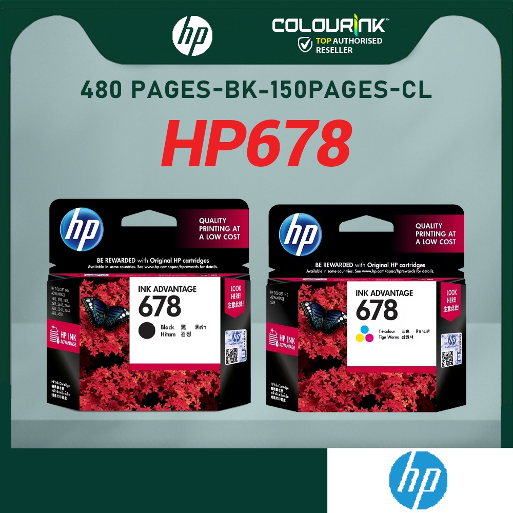 HP 678 Black CZ107AA / HP678 Original Genuine CZ108AA Ink Cartridge 1515/2515/2645