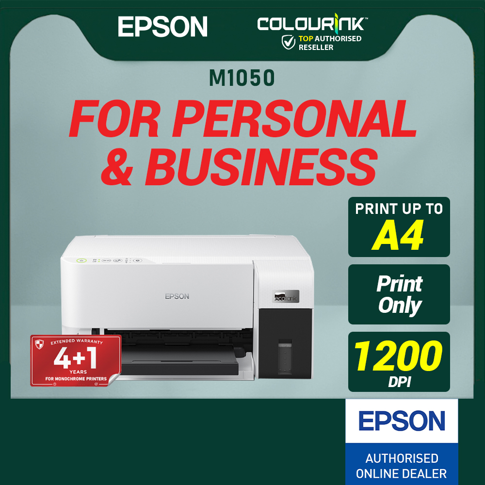 Epson EcoTank M1050 A4 Single Print Mono Refill Ink Tank Printer