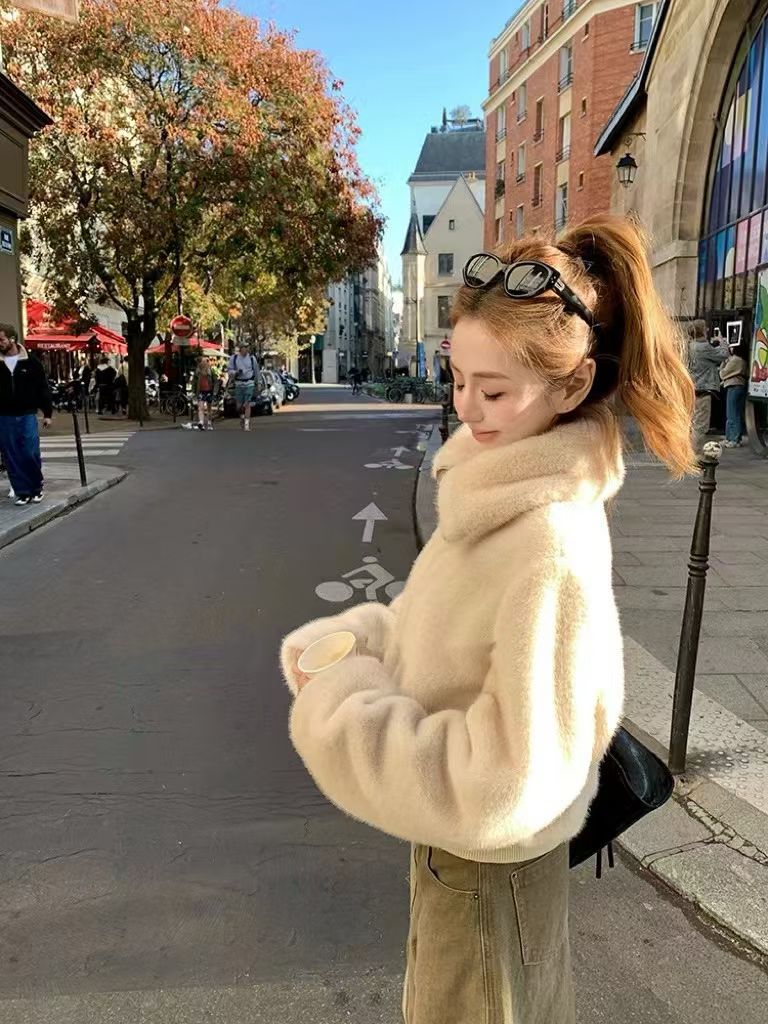 4428 巴黎恋人毛衣短外套冬装