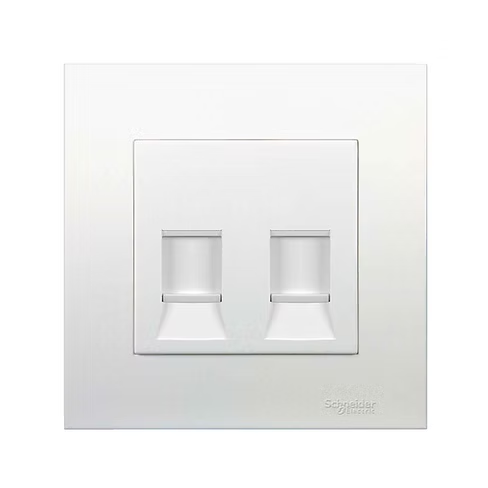 施耐德 元雅 白 孖位 CAT6數據插座