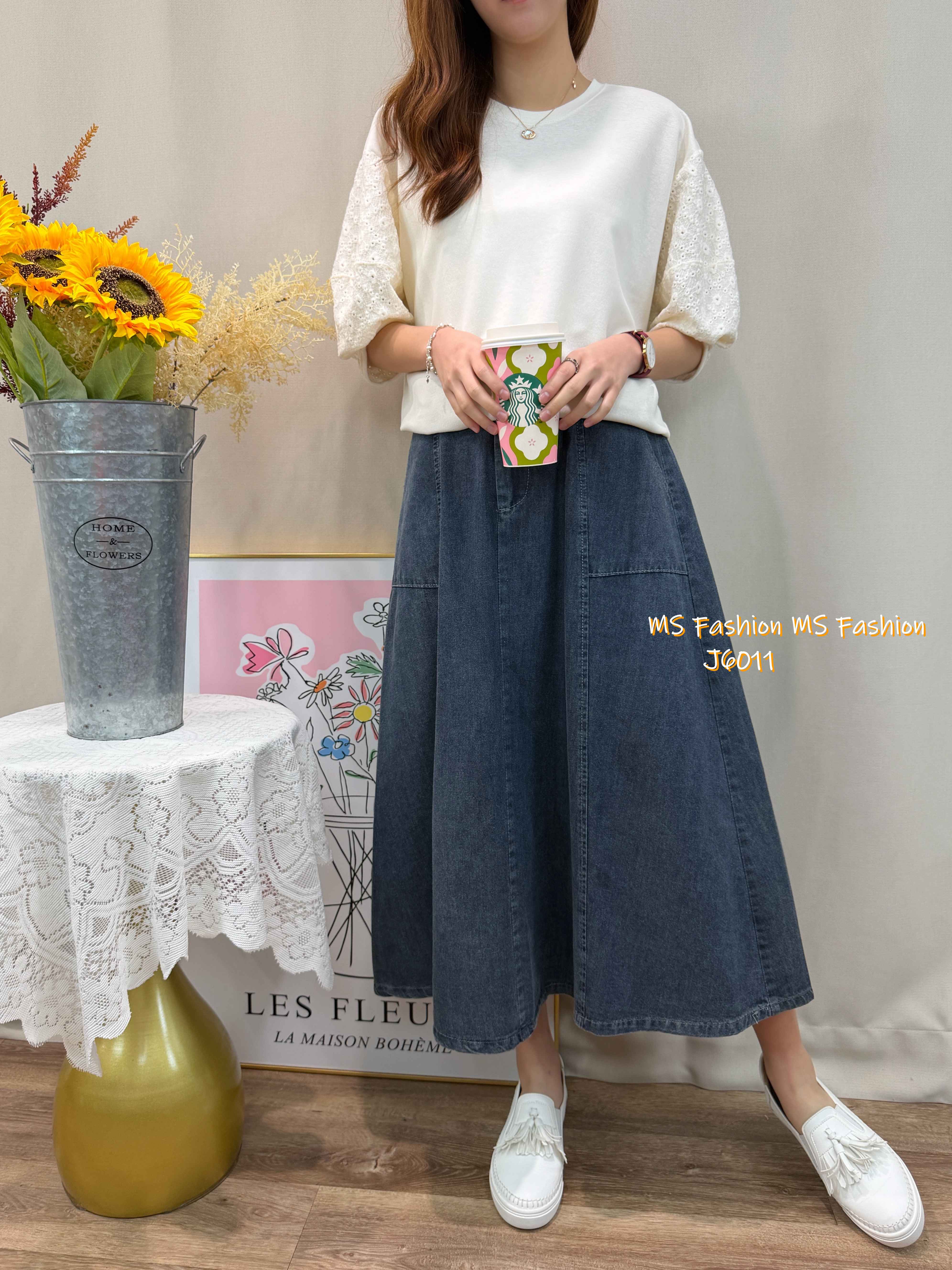 J6011 韓國🇰🇷中長款牛仔半裙