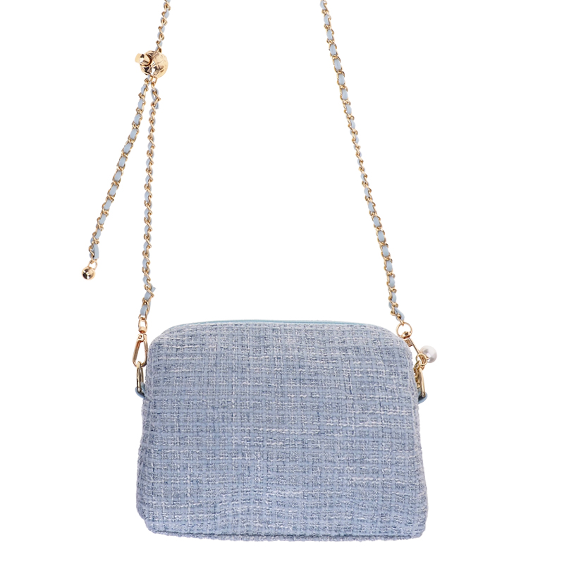 Cinnamoroll Shoulder Bag 粉藍色絨布金球有肩帶小袋 (小)