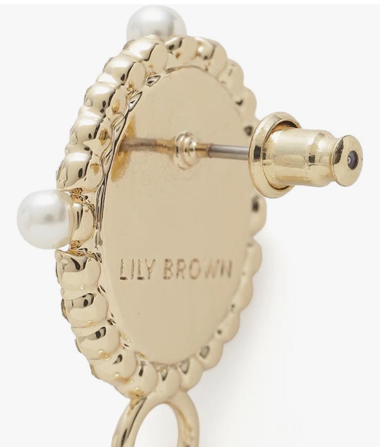 LILY BROWN x MARY QUANT 復古珍珠閃石耳環