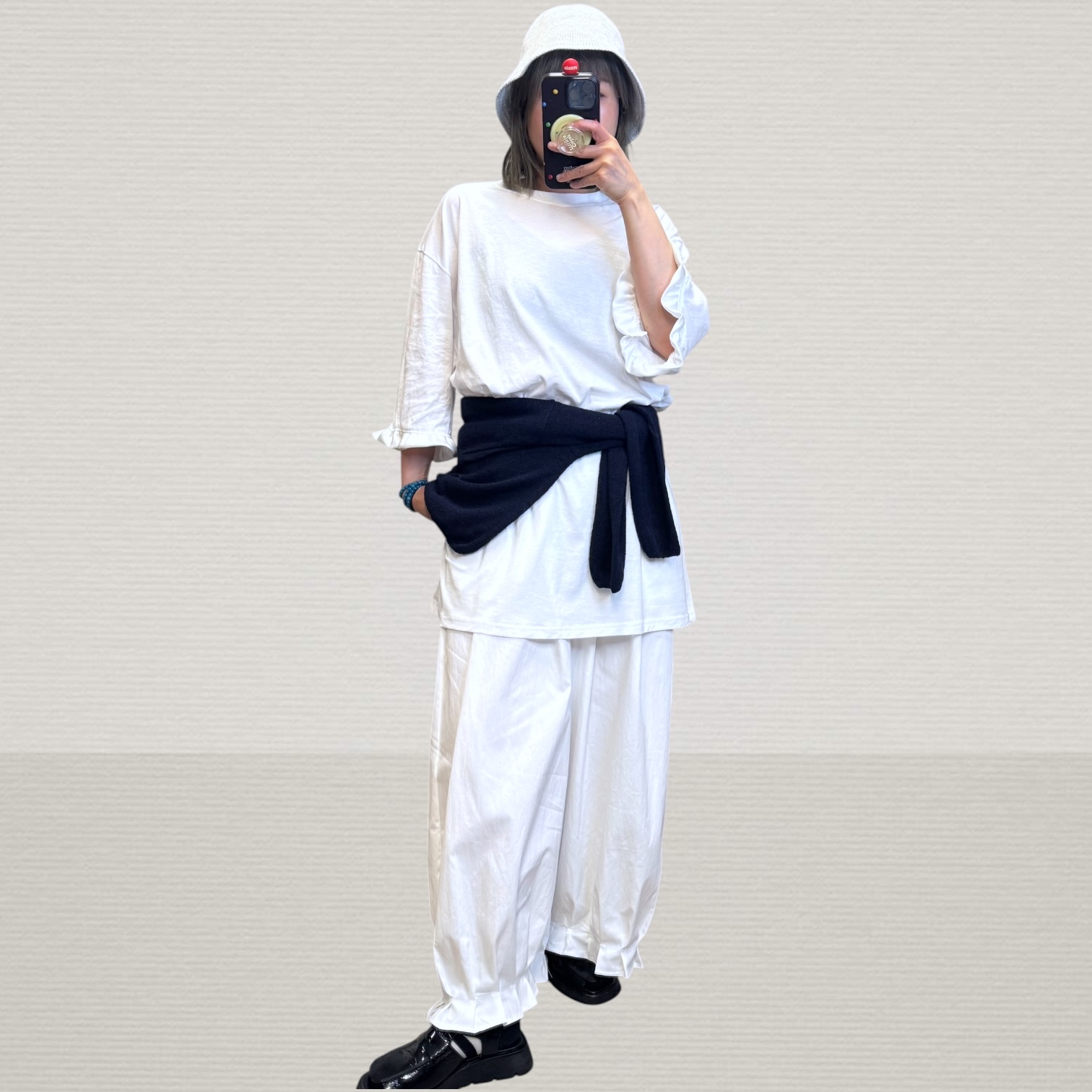 221102 ruff 手袖Tee  胸 118 Hip 116 長 80