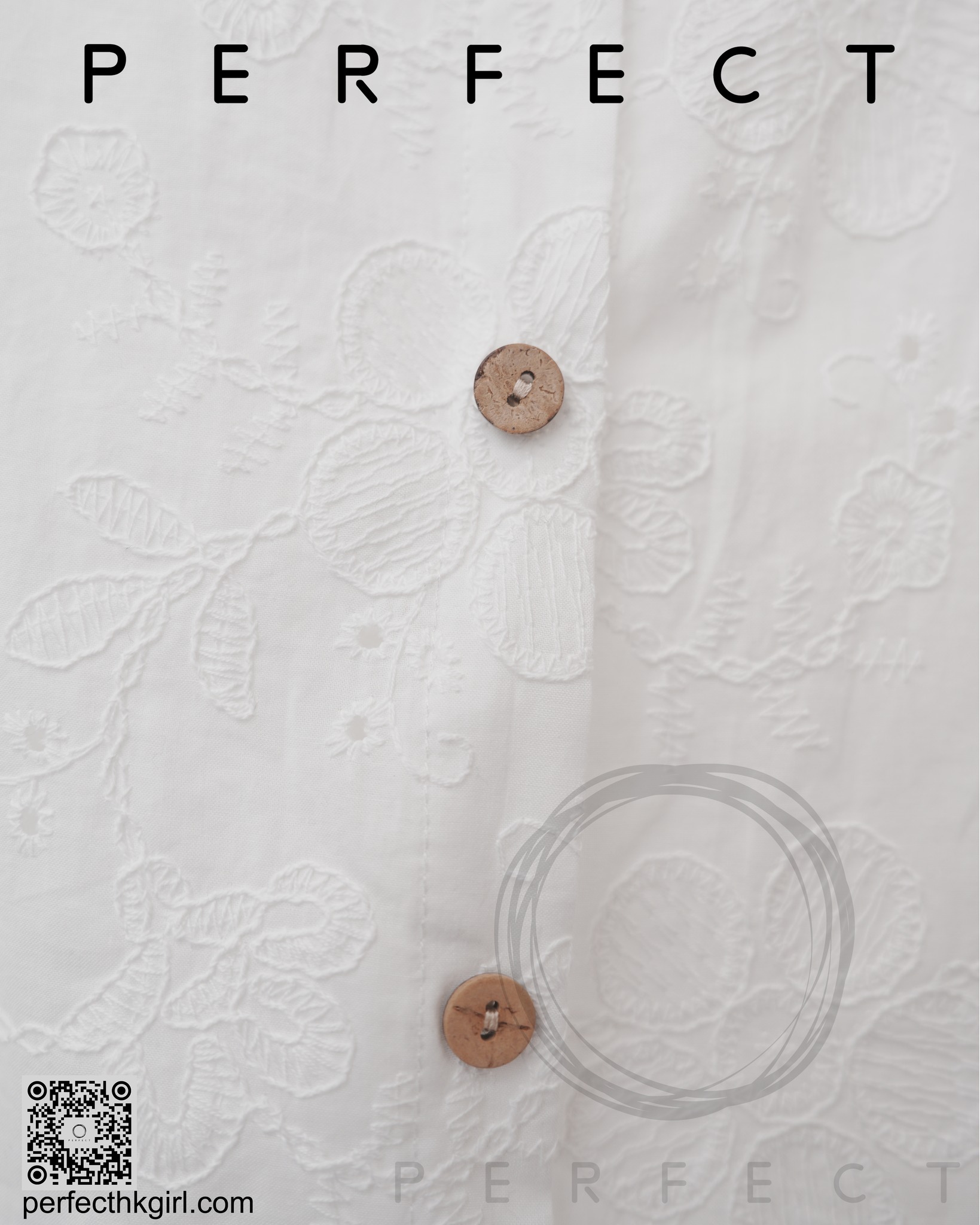 T0024_暗花樹葉紋理文青上衣 (純潔白）