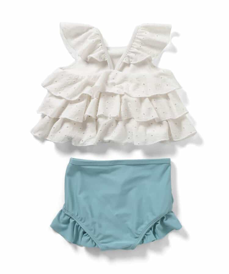 🇯🇵預訂 日本直送🇯🇵Apres les cours兩色多層蕾絲荷葉邊分體泳衣