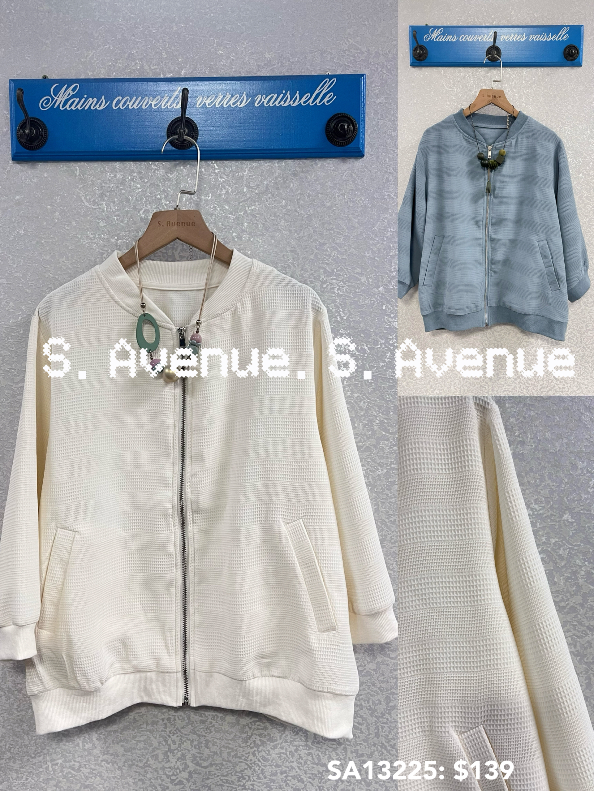 SA13225: 中袖暗間拉錬外套