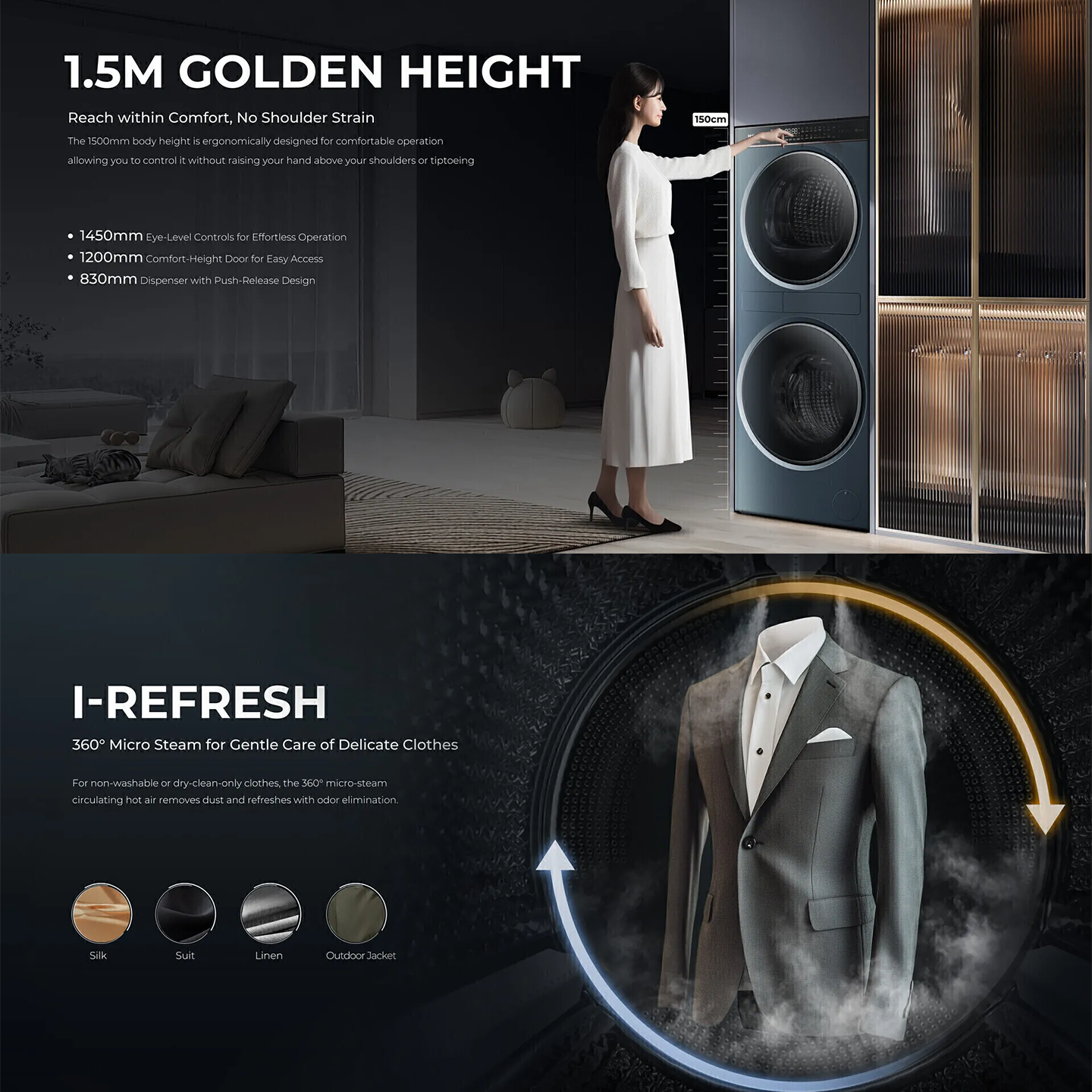 Haier 14kg/9kg Inverter Washer Dryer (HWD140-BD14LCGNU1)