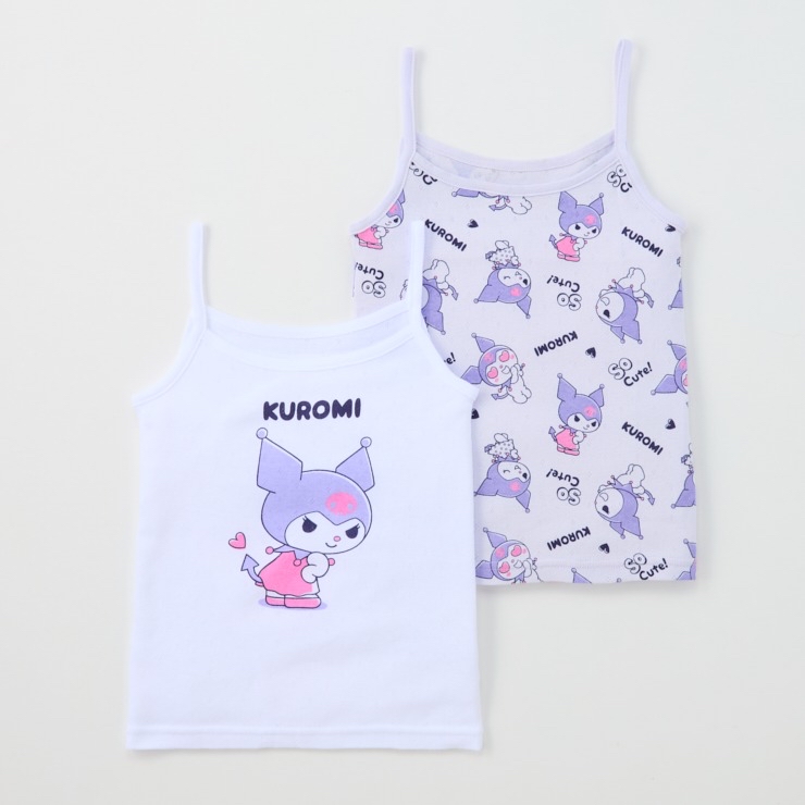 🇯🇵限量預訂 日本直送🇯🇵Kuromi人物滿印純棉網眼吊帶背心兩件套裝