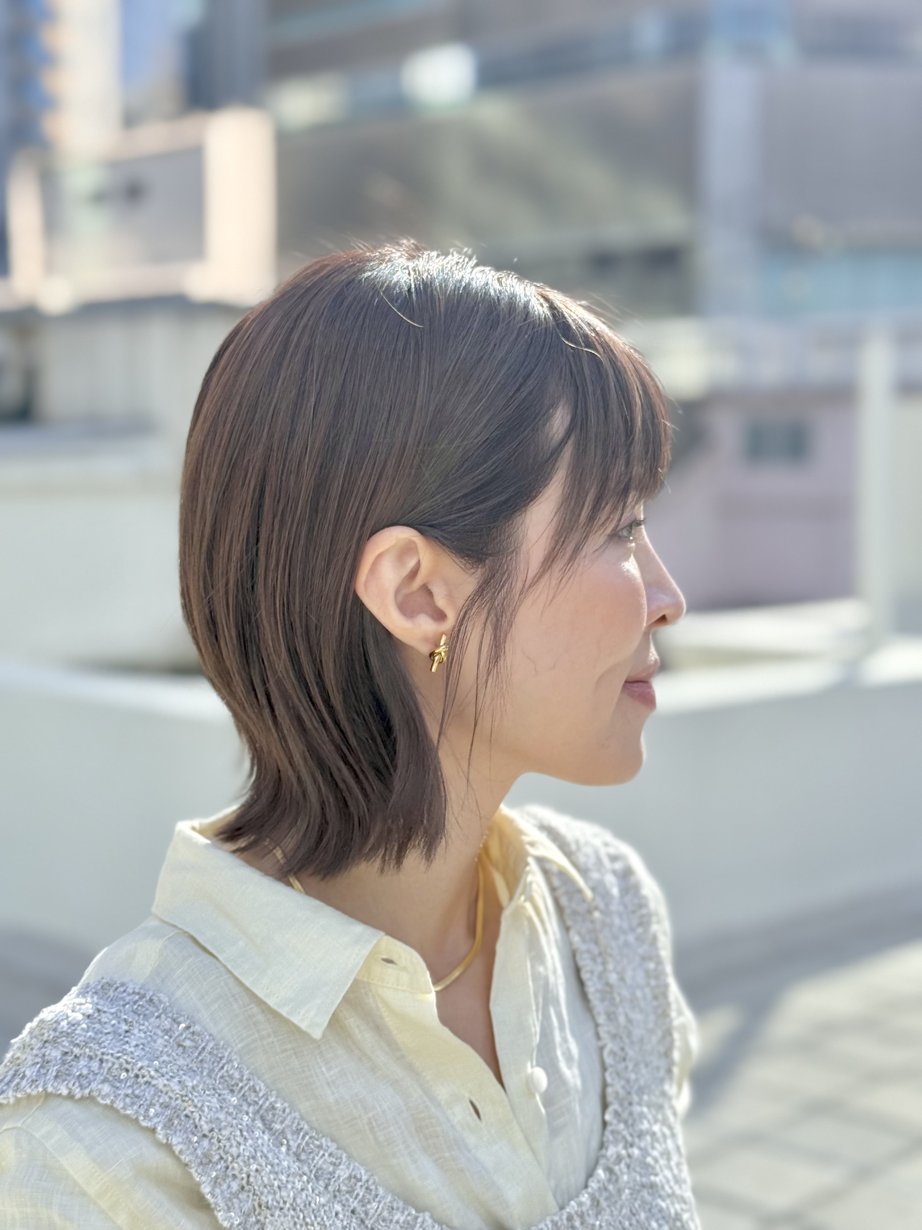 Gold twist stainless earring