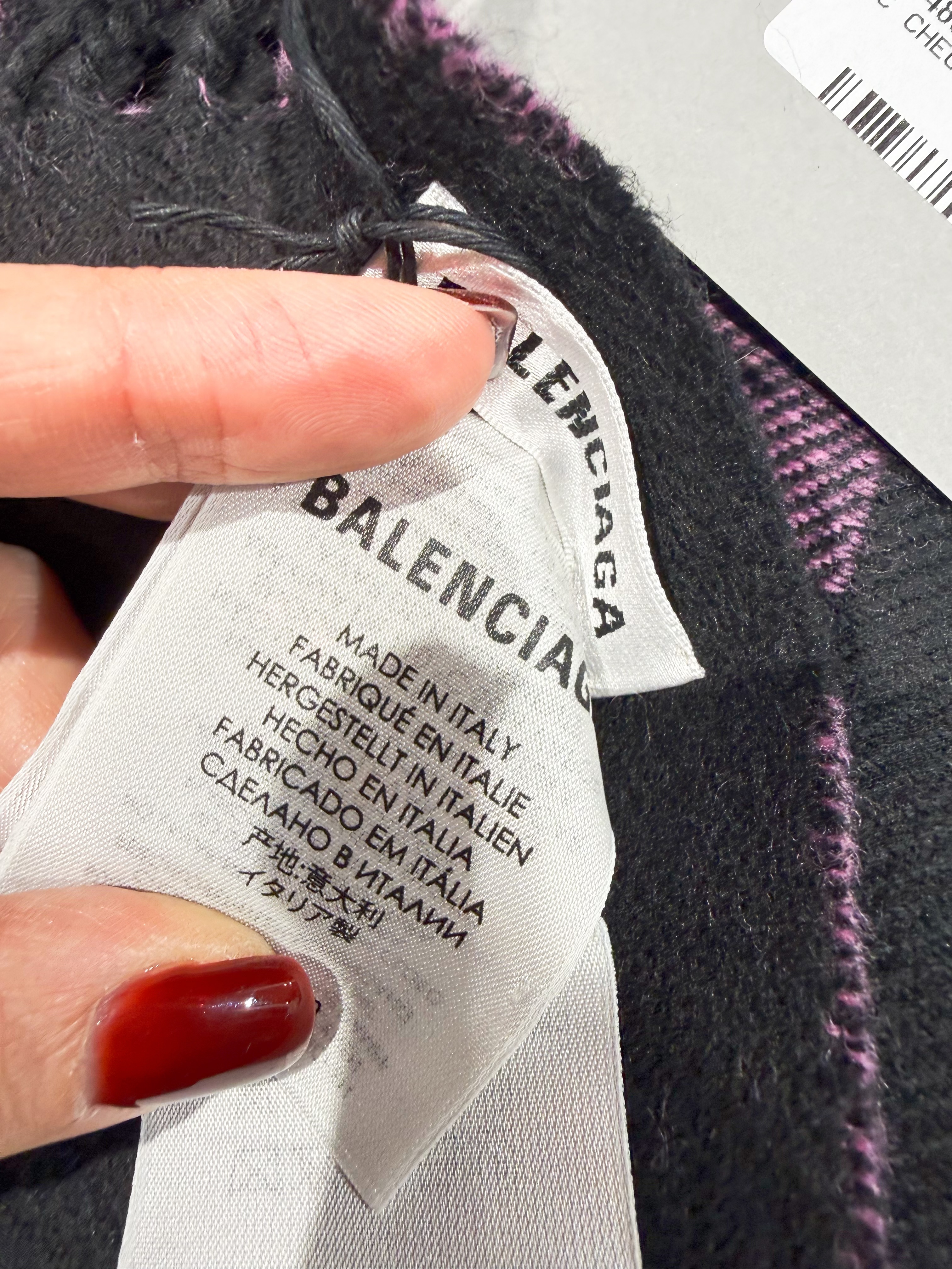 Balenciaga scarf grid/blk/pink