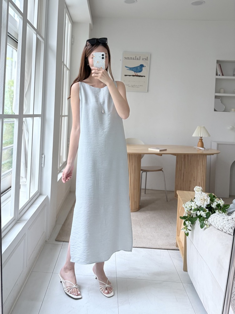 Boat Neck Layered Dress (Mint)
