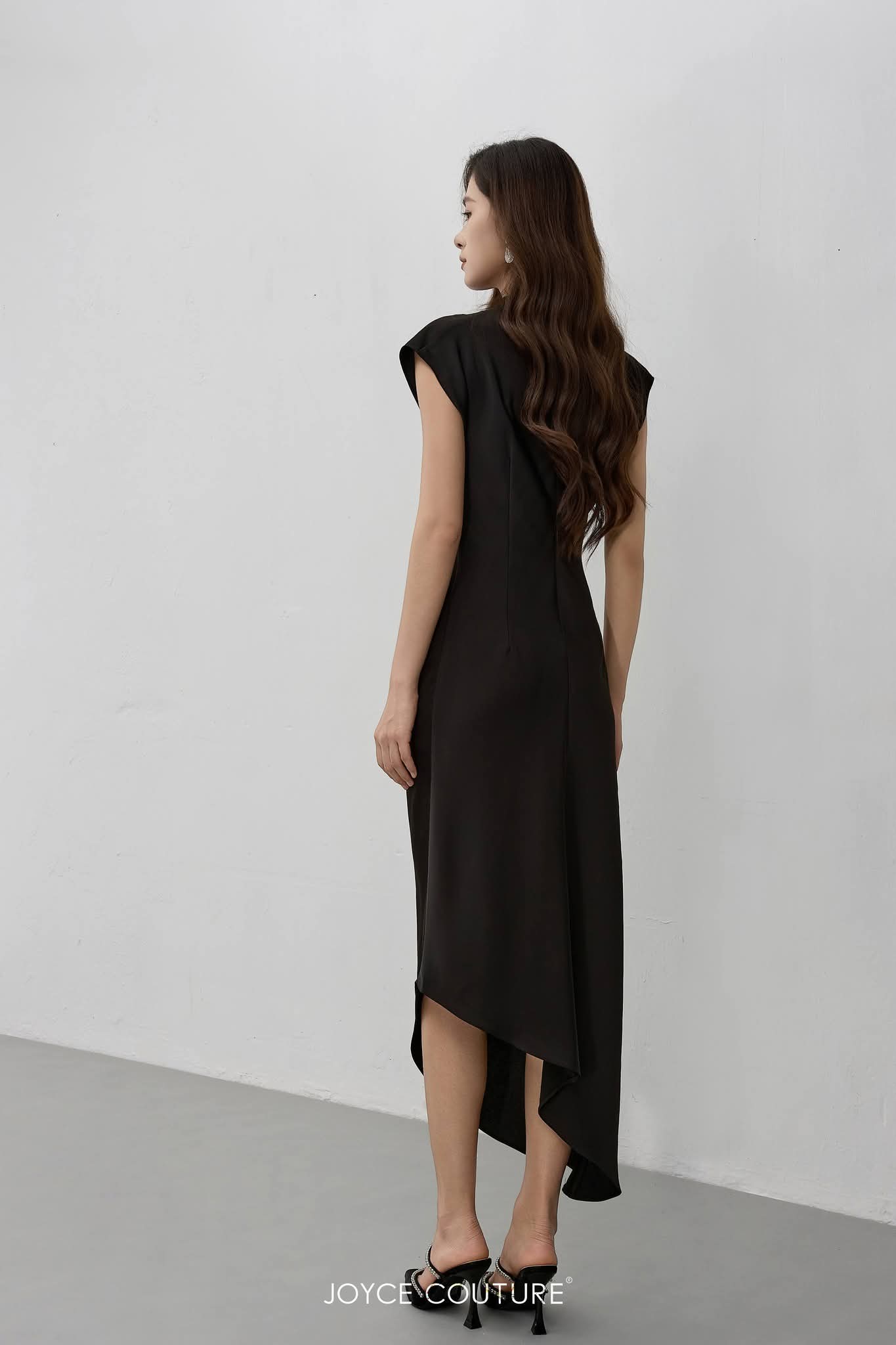 法式袖中长连衣裙 D0332