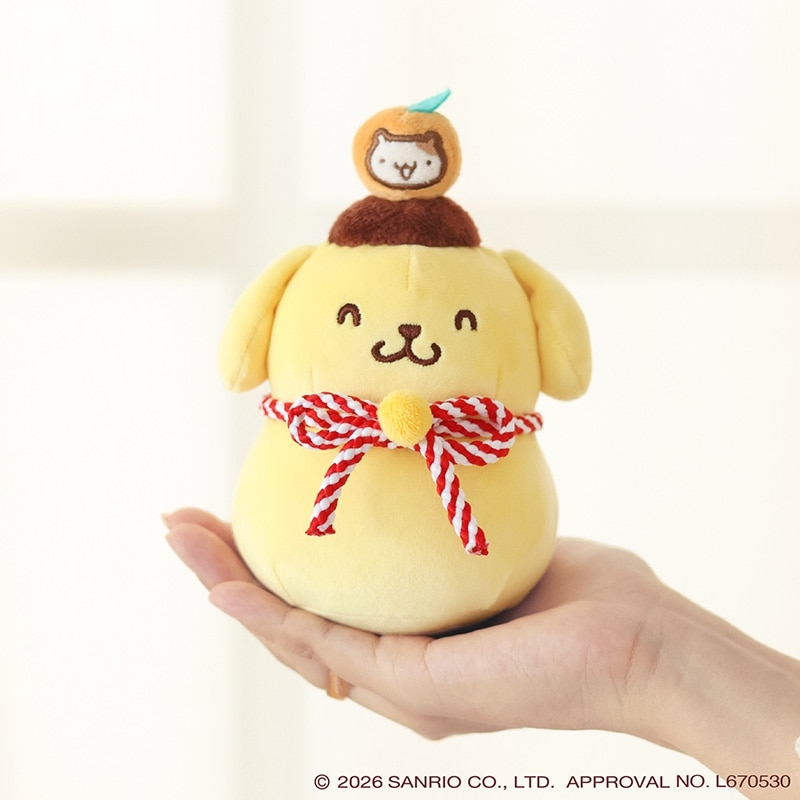 🌸 【預訂】Pompompurin 鏡餅公仔掛飾 - Pompompurin 30th x 郵便局