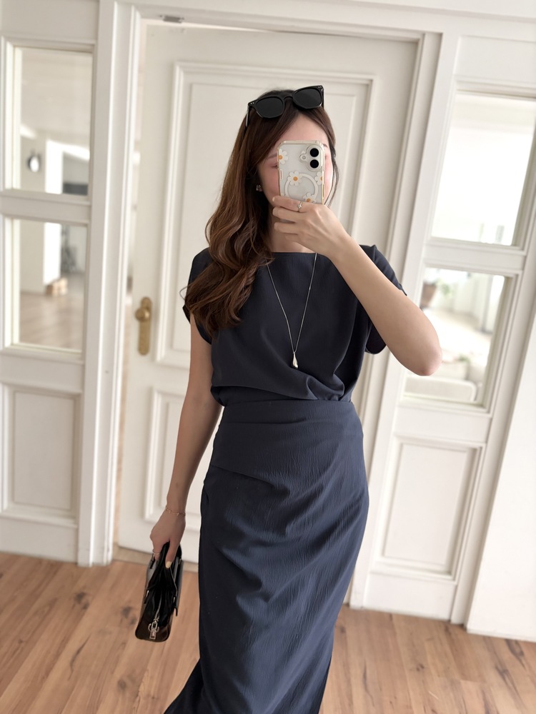 Lyra Ruched Set (Navy)