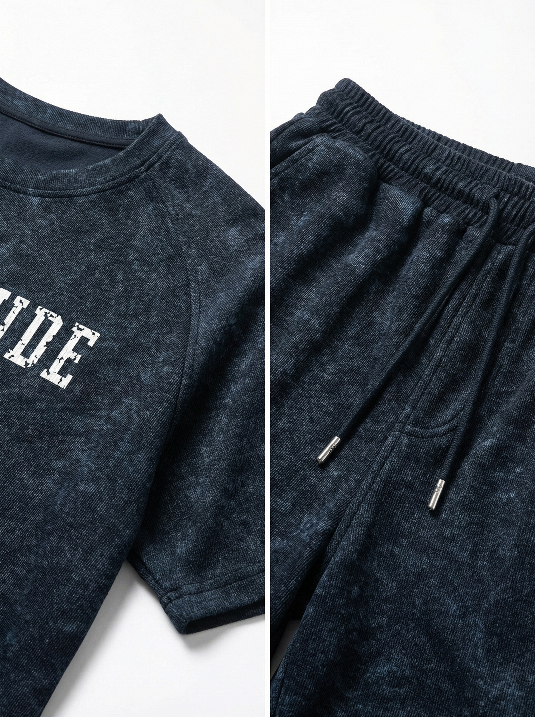 水洗做舊 FORTITUDE 短袖T恤 + 短褲套裝