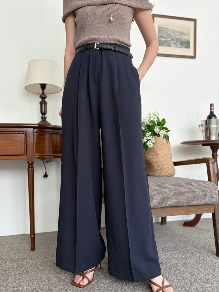 [輕薄!] Summer Timeless Rayon Pants (Navy)