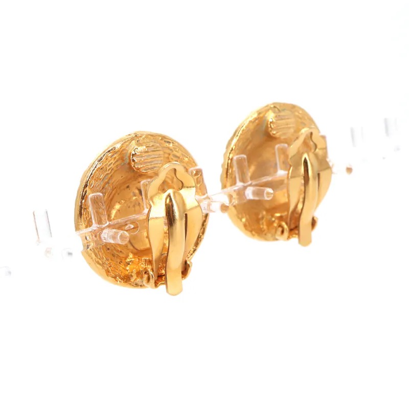 Chanel Coco Mark Round Medallion Clip-On Earrings
