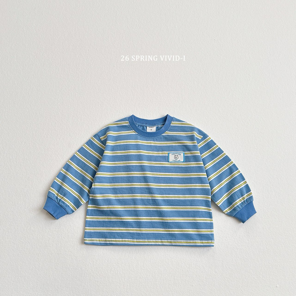 🌸預訂 韓國直送🌸🇰🇷VIVIDI三色動物標籤條紋寬鬆長袖上衣