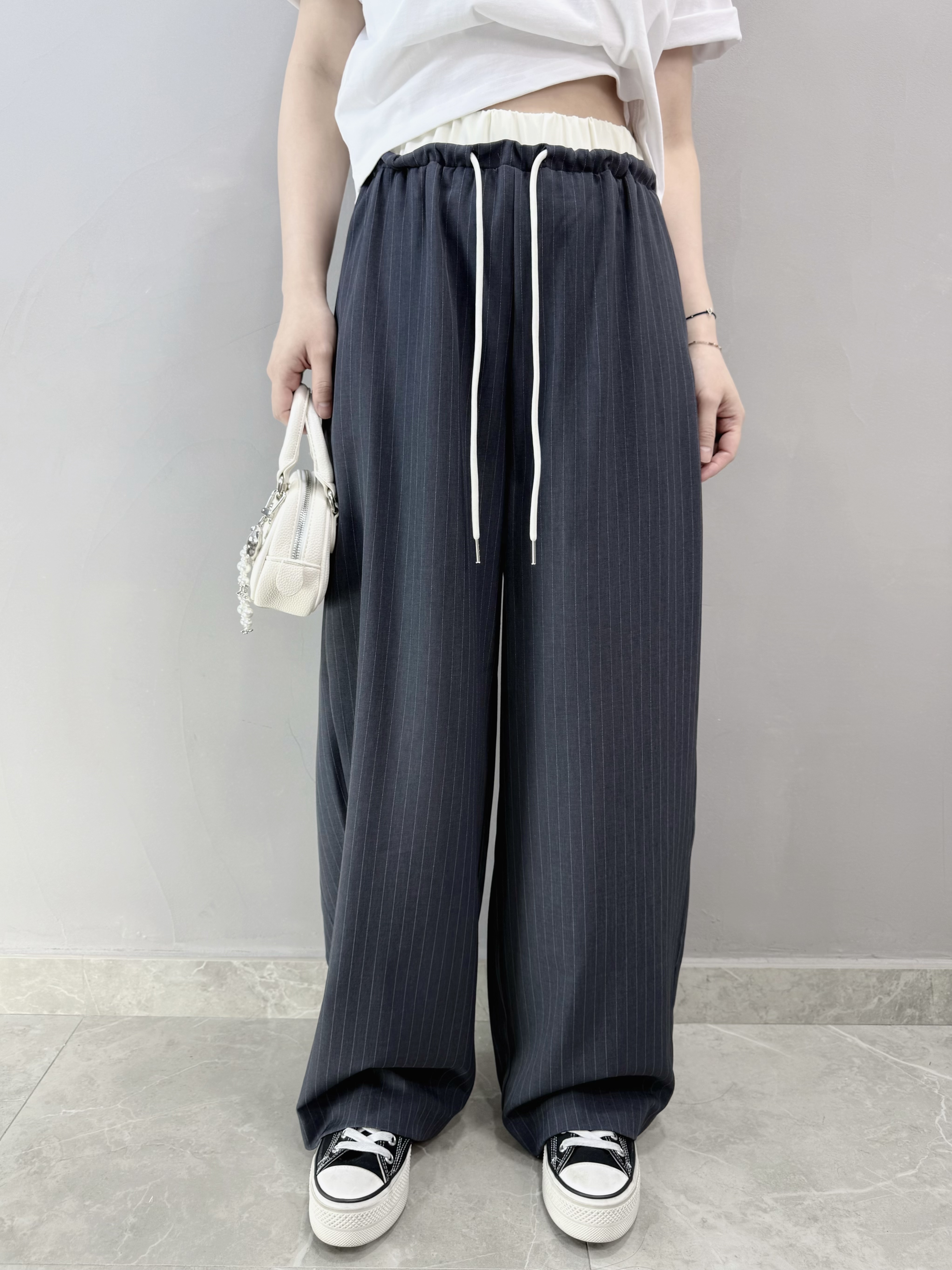 K83 撞色腰條子西褲