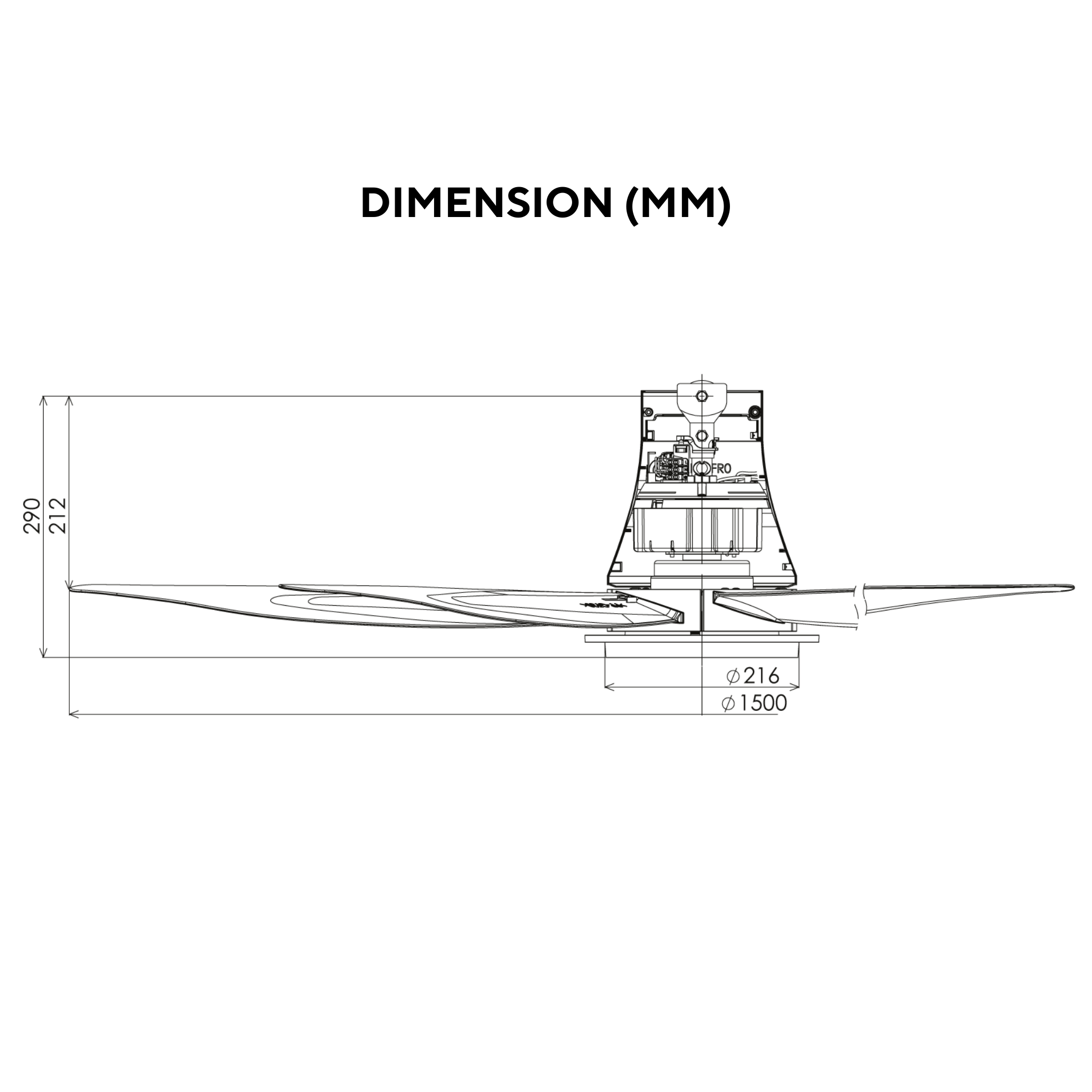 KDK Kaze 60" Ceiling Fan DC Motor Short Rod (K15YX-QBR)