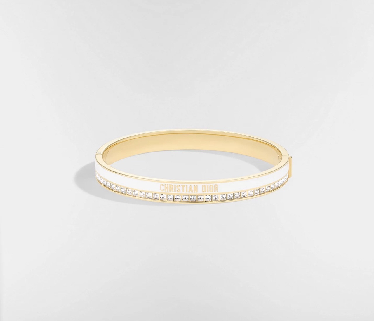 Dior 新款 白色金屬圍邊 水晶 Night Code Bangle Size S/M