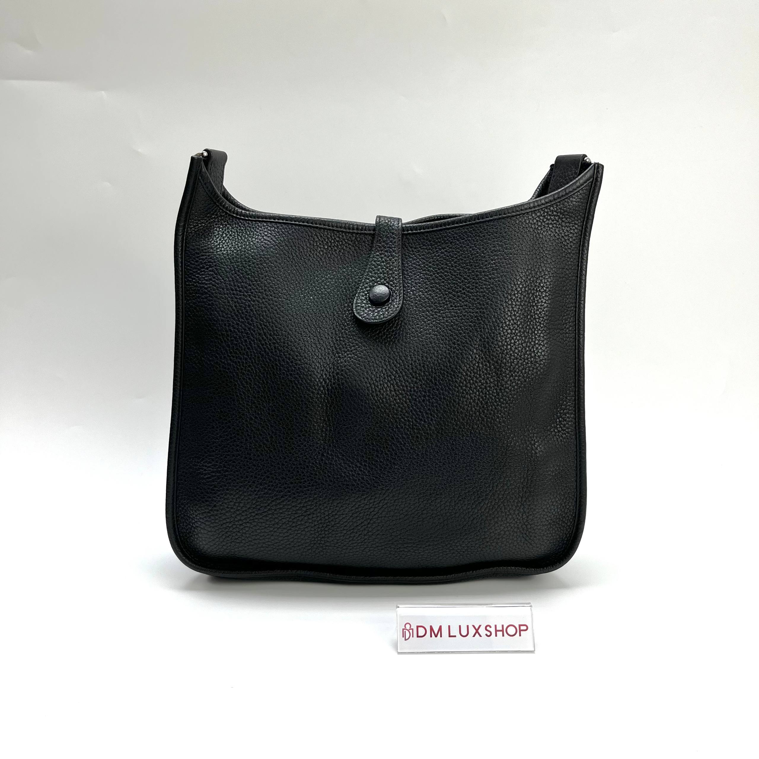 Hermes Evelyne GM Gen-1 Black PHW (Stamp Square N)