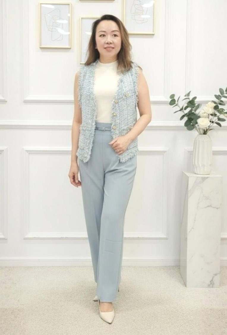 Slim-Belt Straight Pants