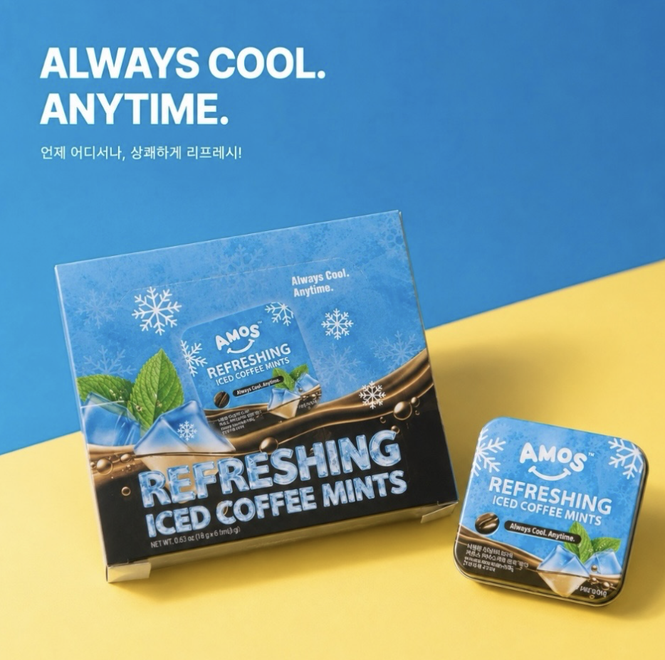 最新‼️ 韓國 AMOS 冰咖啡薄荷糖 25g / 盒｜Refreshing Iced Coffee Mints