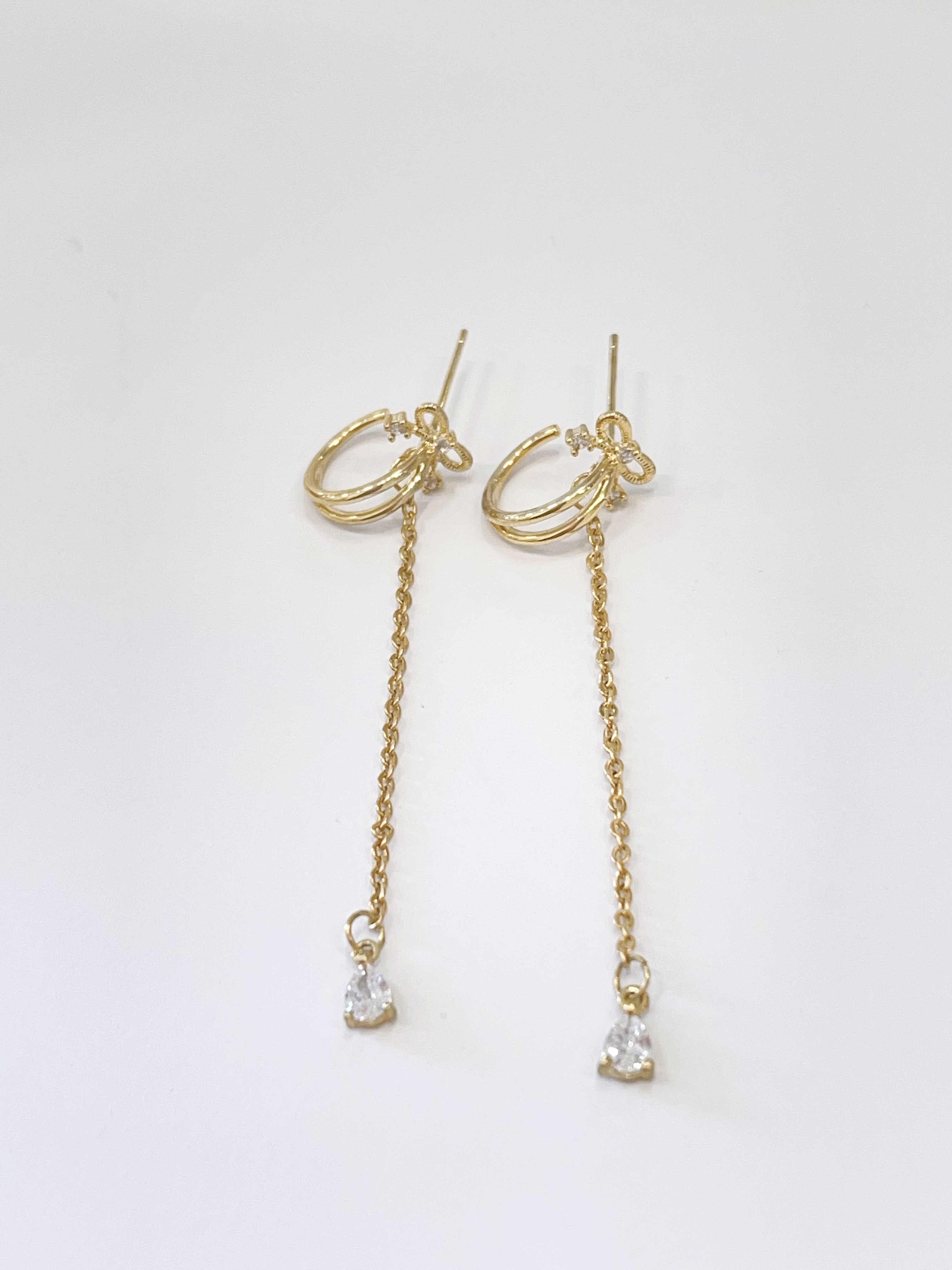 温柔气质小蝴蝶结长流苏耳环