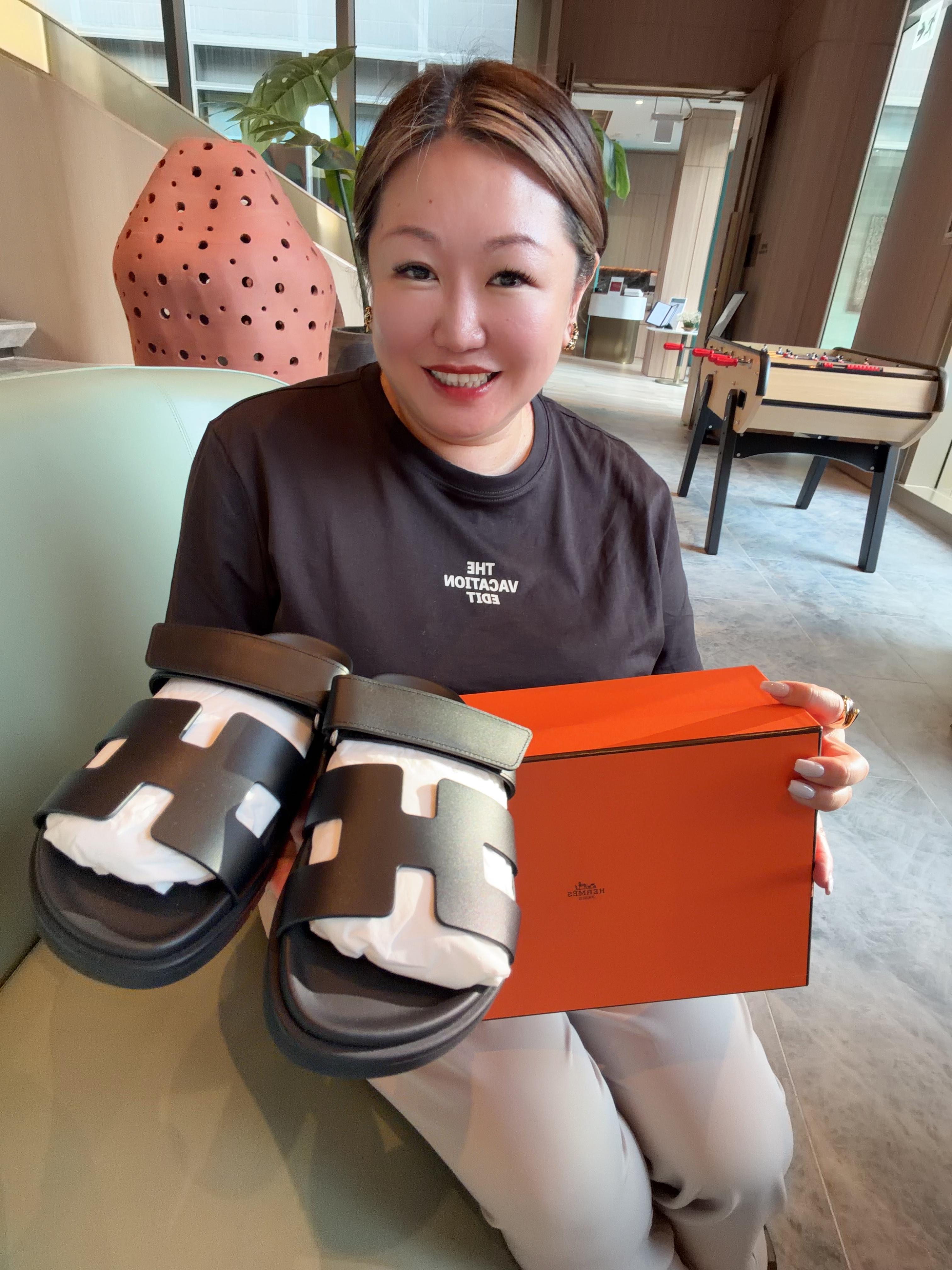 Hermes Chypre sandals(二舅鞋）黑色
