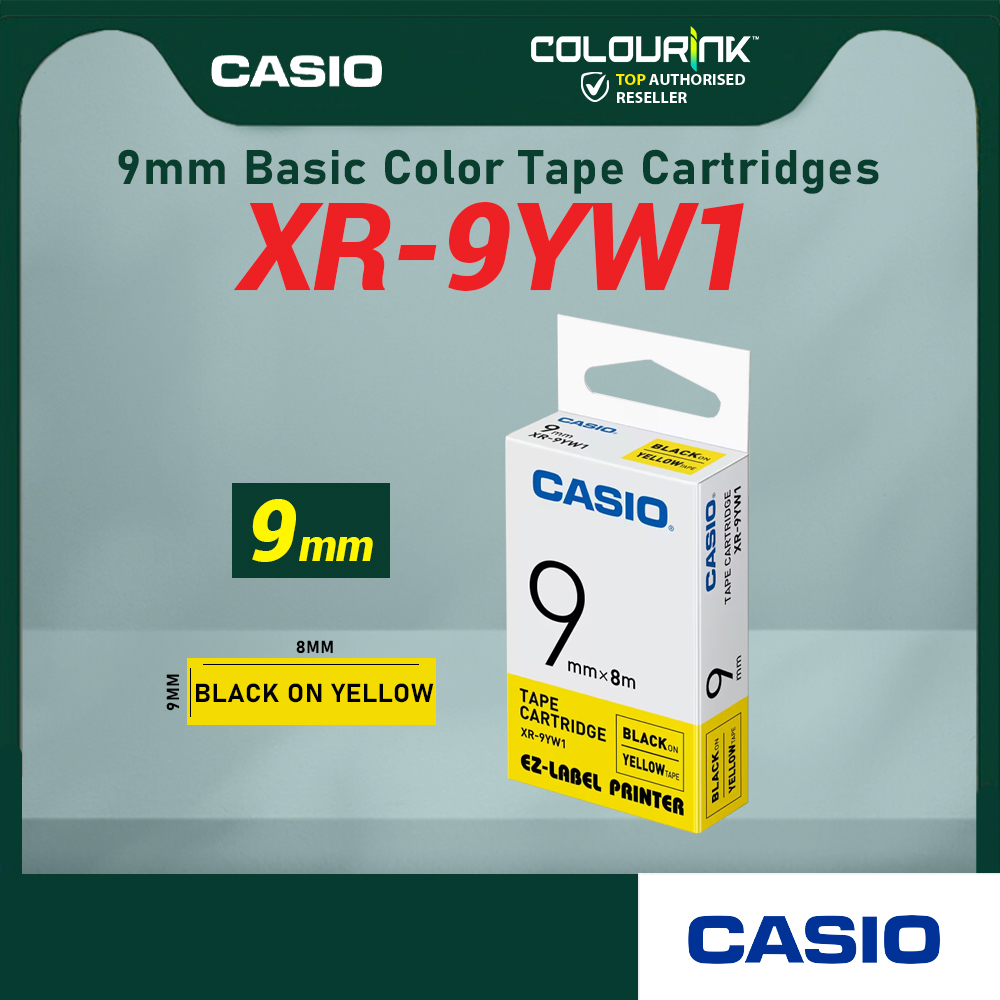 CASIO ORIGINAL GENUINE 9MM EZ LABEL TAPE FOR KL-120 KL-130 KL-820 KL-60 KL-HD1 KL-8400 KL-G2