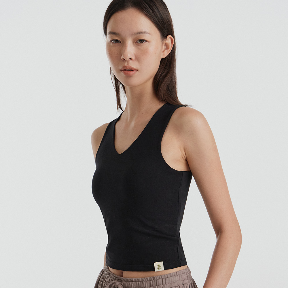 【Tulip Neckline】預購_FFWSBT089 Banda Light V-Neck Cross Crop Top by front2line