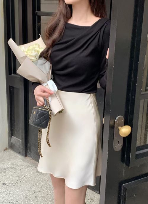 ♥︎ Serene Satin Midi Skirt