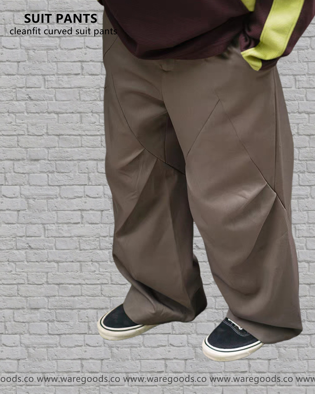 W21皺摺立體剪裁西褲