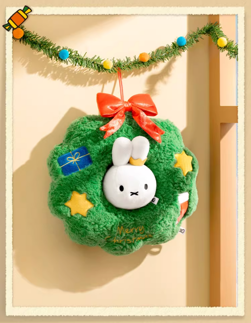 小菲兔店長醫療補助 Miffy米菲聖誕花圈絨毛掛飾 現貨 last two