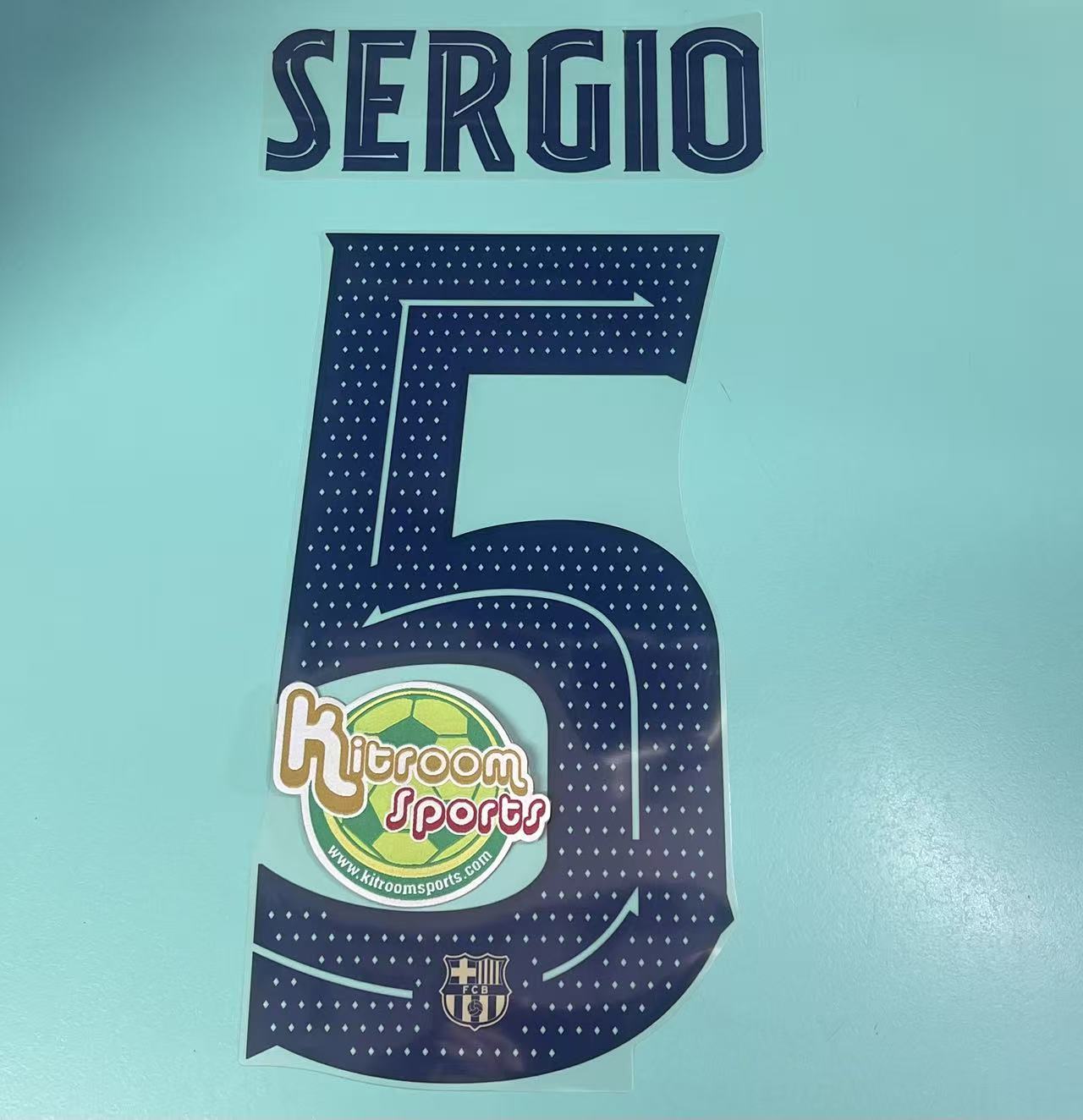 2022-23 Barcelona Away Cup Nameset #5 SERGIO
