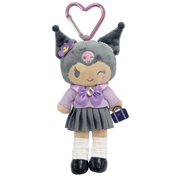 現貨｜Sanrio Kuromi 長腿 日版 毛公仔 吊飾 掛件 連心形扣 (MK5504)