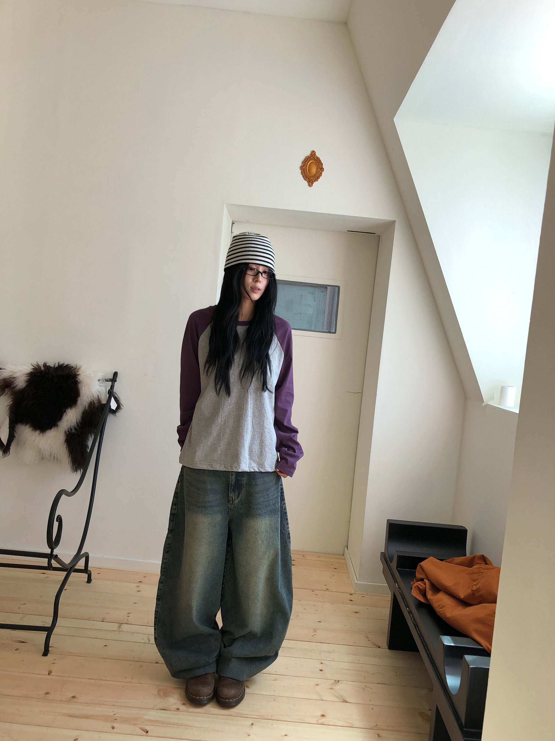 Washed Denim Balloon Pants