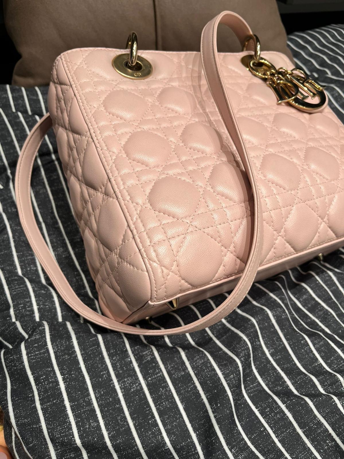 Dior Lady Dior Pink Medium 100%Authentic, 95%New ✅dust bag