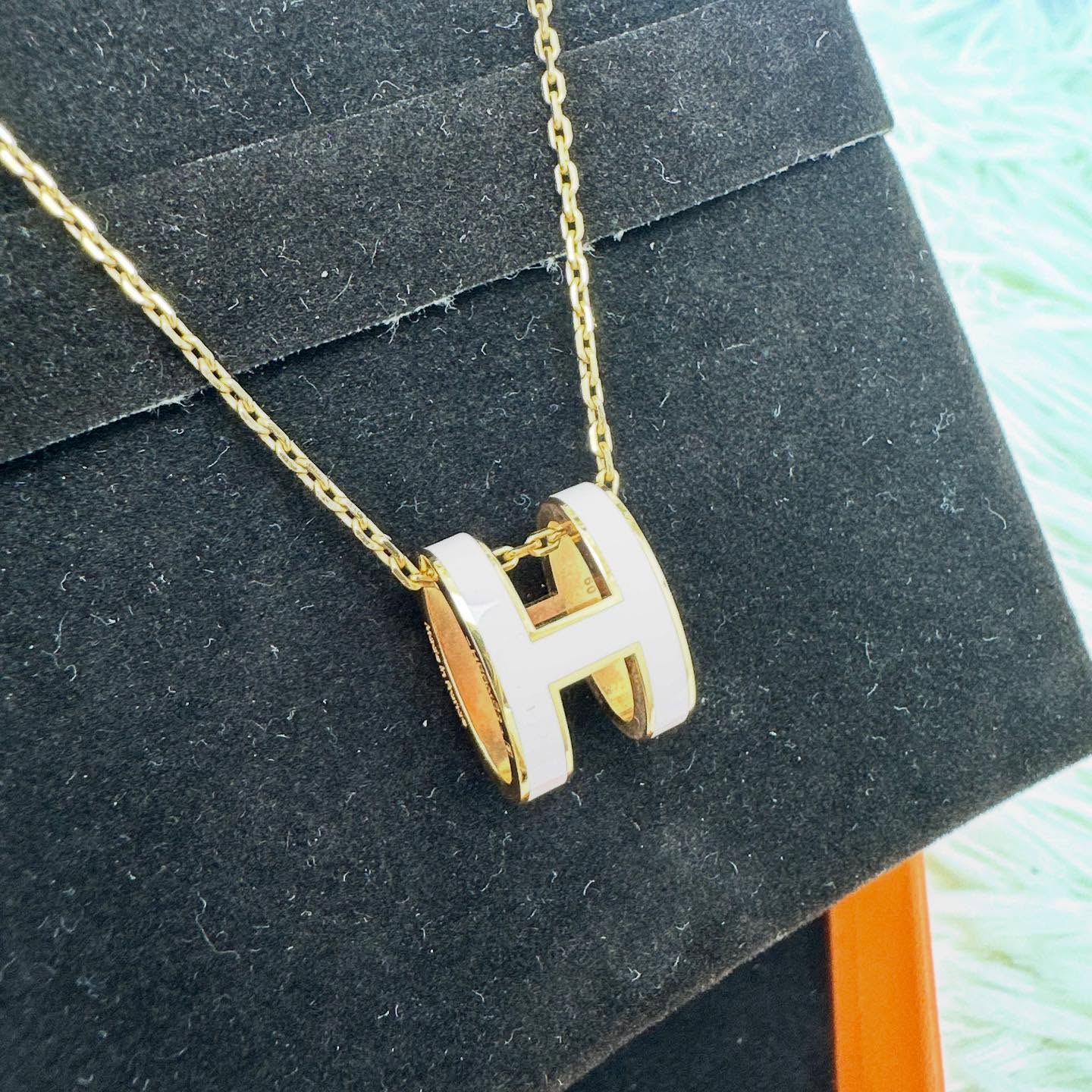 HERMES🤍PRE OWNED Pop H 粉紅玫瑰金頸鏈 全套有盒🧡