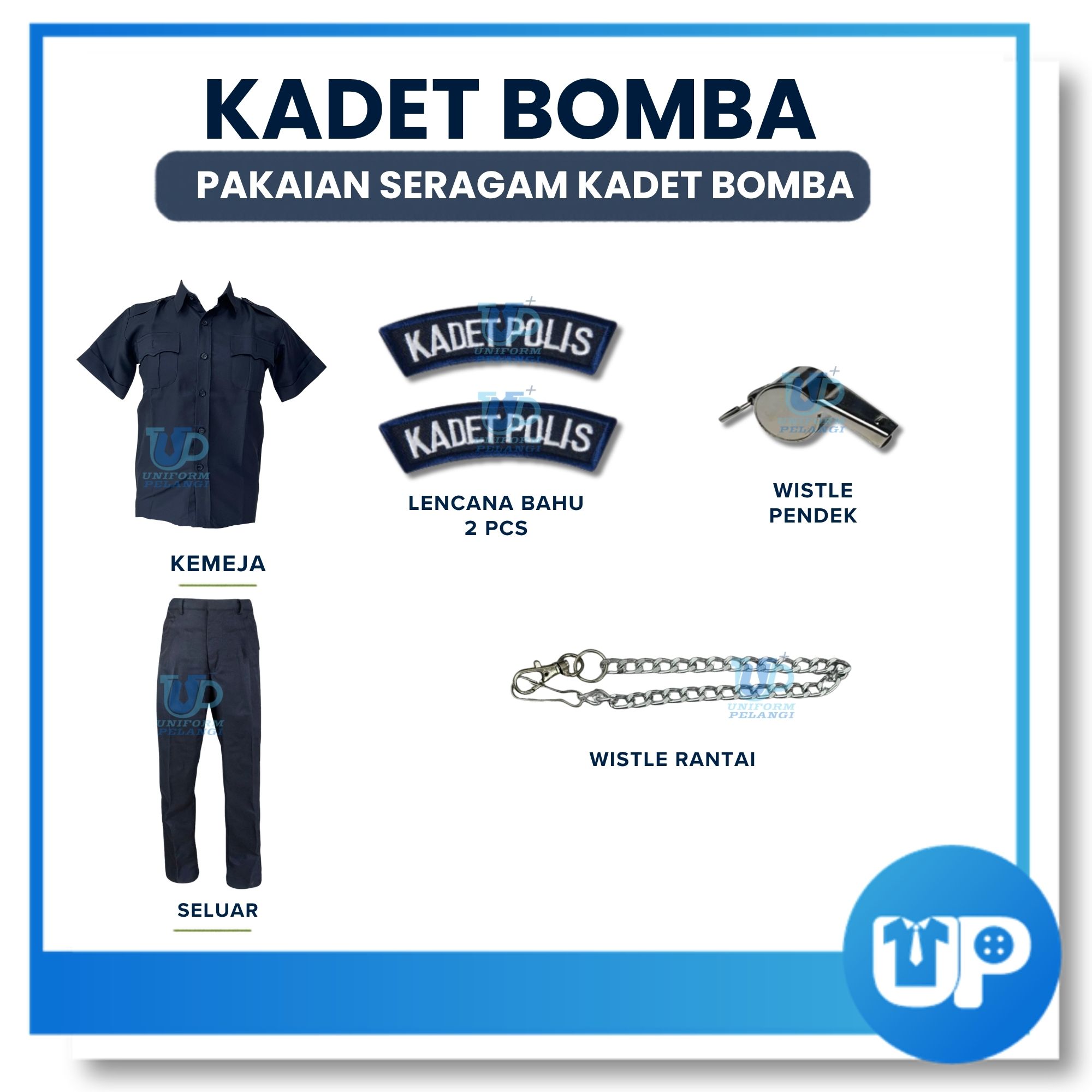 (SET LENGKAP) Kadet Polis Pakaian Seragam Uniform Lengakap Sekolah Menengah
