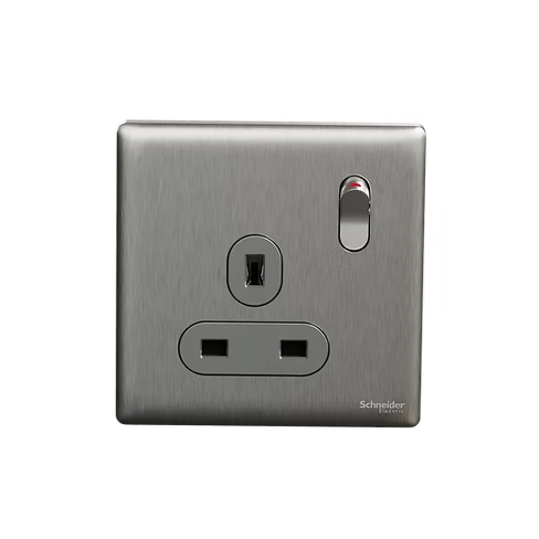 施耐德 Unica X 炫星銀 13A單蘇有掣 插座