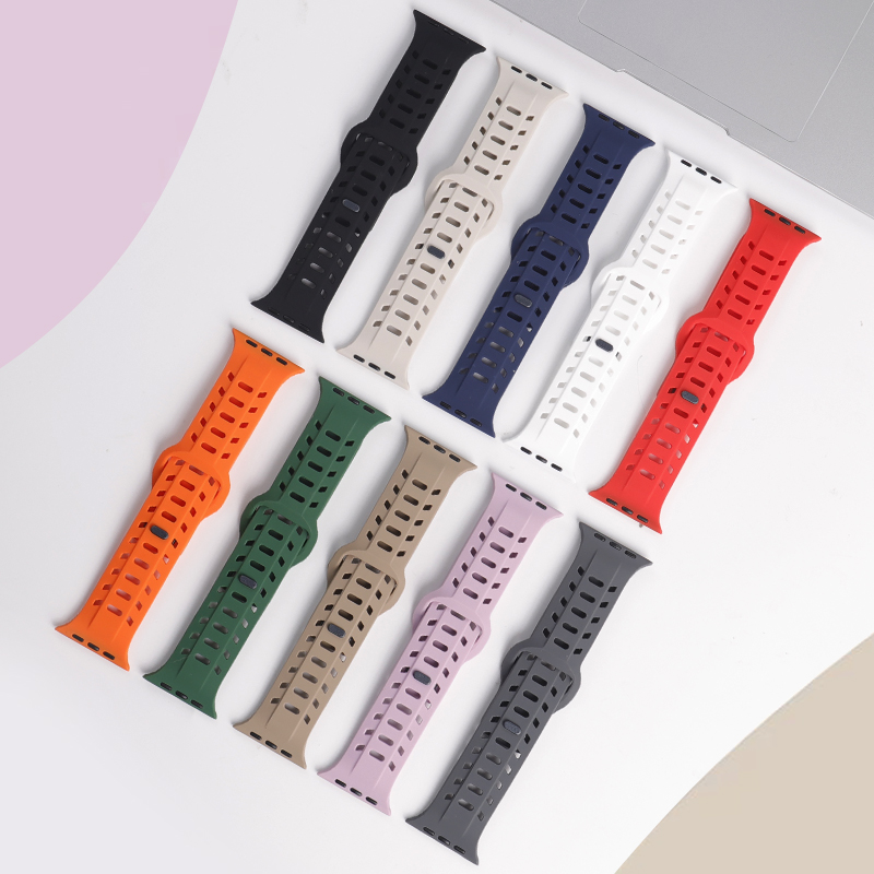 智能手錶帶 鯊魚矽膠錶帶