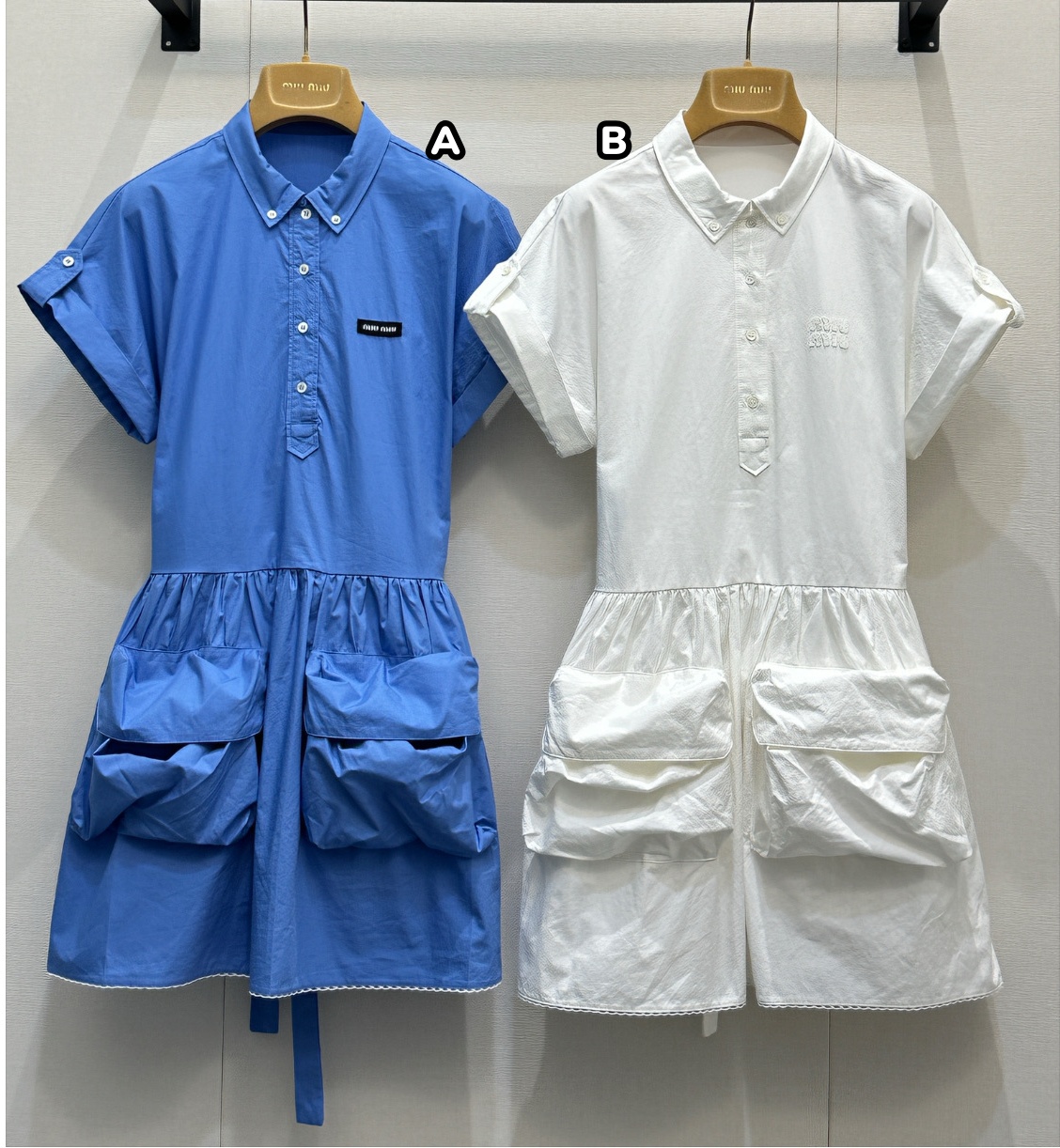 Miu Miu 翻領收腰連身裙